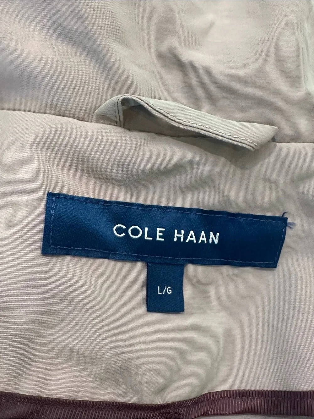 Cole Haan Light Tan Hooded Zip-Front Trench Coat
